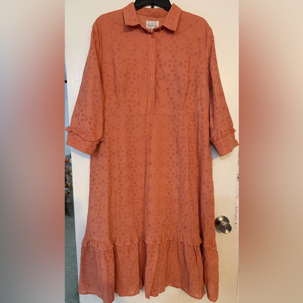 Dainty Jewells Rust Eyelet Maxi Dress
